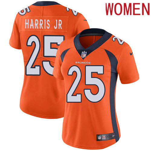 2019 Women Denver Broncos #25 Harris Jr orange Nike Vapor Untouchable Limited NFL Jersey->women nfl jersey->Women Jersey